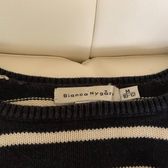 Bianca Nygard, Sweater 100% cotton, Size 10-12, M, Blue & White. - Picture 2 of 7